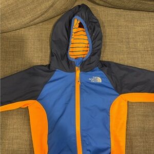 The North Face Vibrant Blue and Yellow Striped Jacket